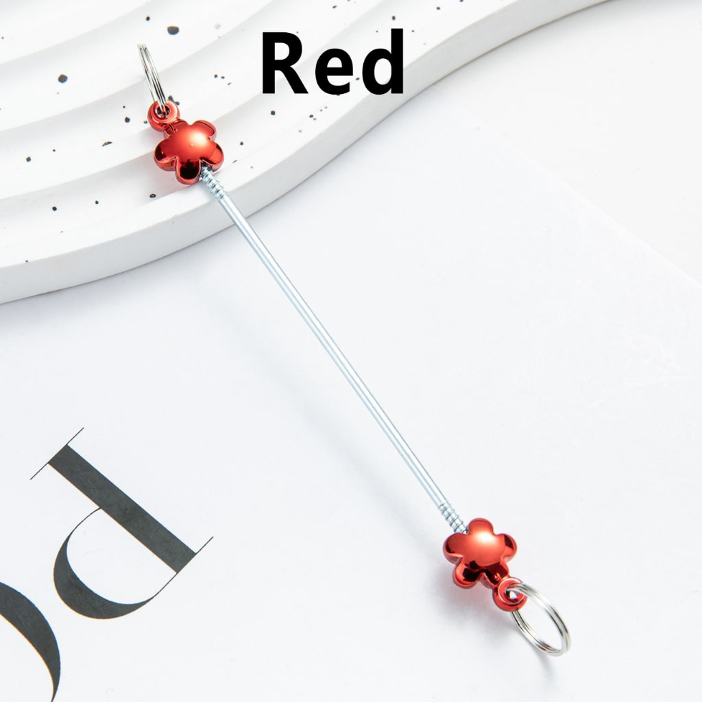 DIY Metal Beadable Keychain Bars with Flower Design for Keychain Accessories, Metallic Colors, 89MM