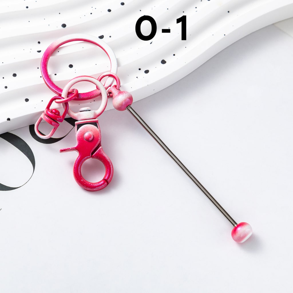 Ombre Metal Beadable Keychains with Bar and Mini Lobster Clasp, New Style for Custom Accessories