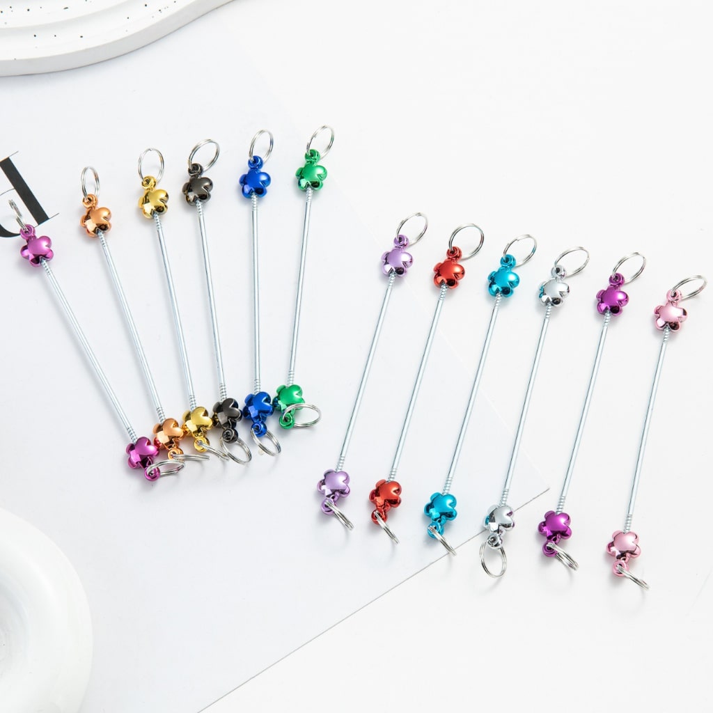 DIY Metal Beadable Keychain Bars with Flower Design for Keychain Accessories, Metallic Colors, 89MM