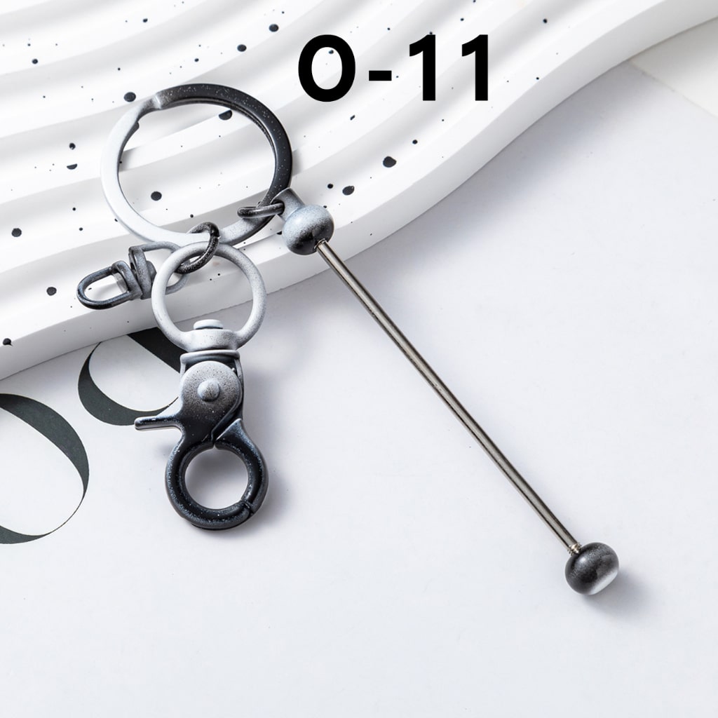 Ombre Metal Beadable Keychains with Bar and Mini Lobster Clasp, New Style for Custom Accessories