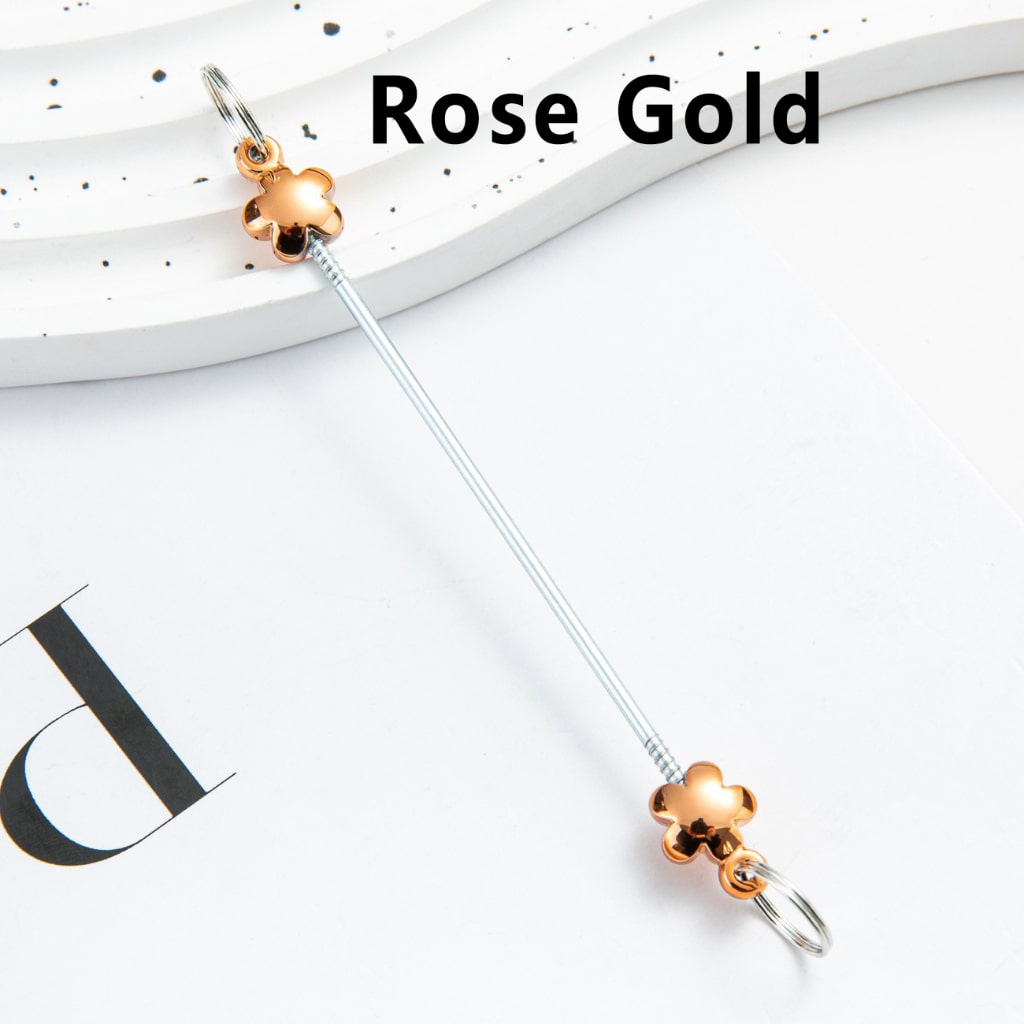 DIY Metal Beadable Keychain Bars with Flower Design for Keychain Accessories, Metallic Colors, 89MM