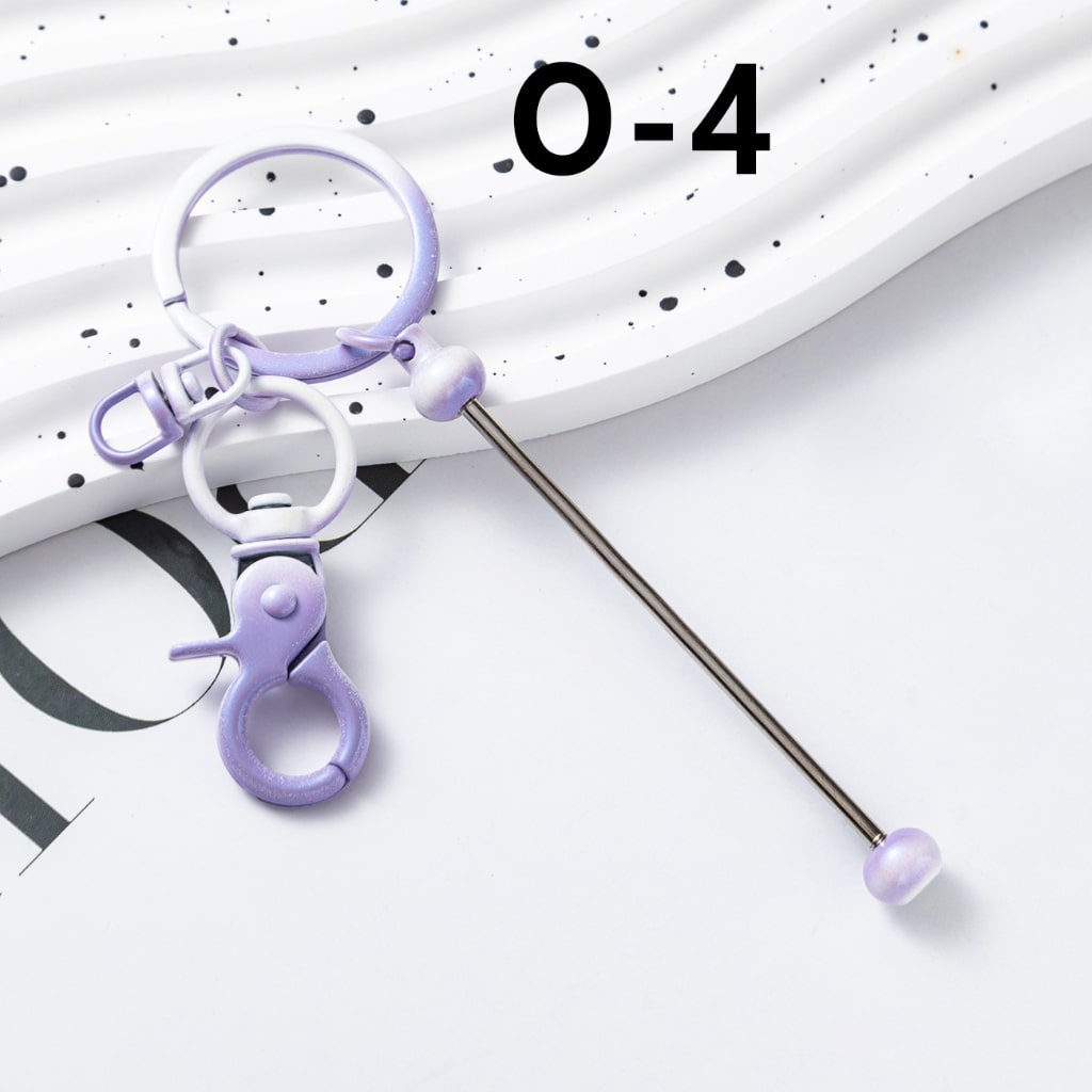 Ombre Metal Beadable Keychains with Bar and Mini Lobster Clasp, New Style for Custom Accessories