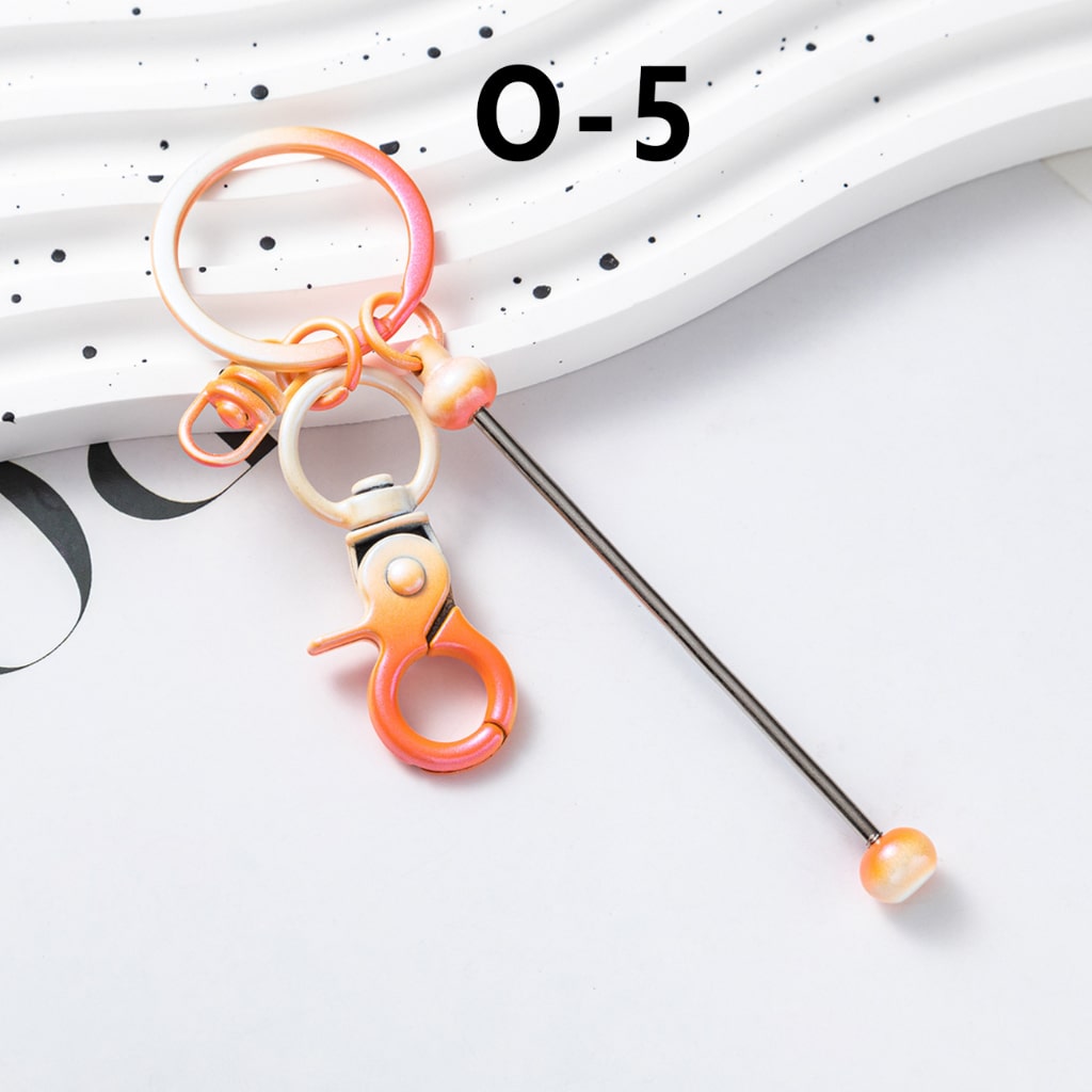 Ombre Metal Beadable Keychains with Bar and Mini Lobster Clasp, New Style for Custom Accessories