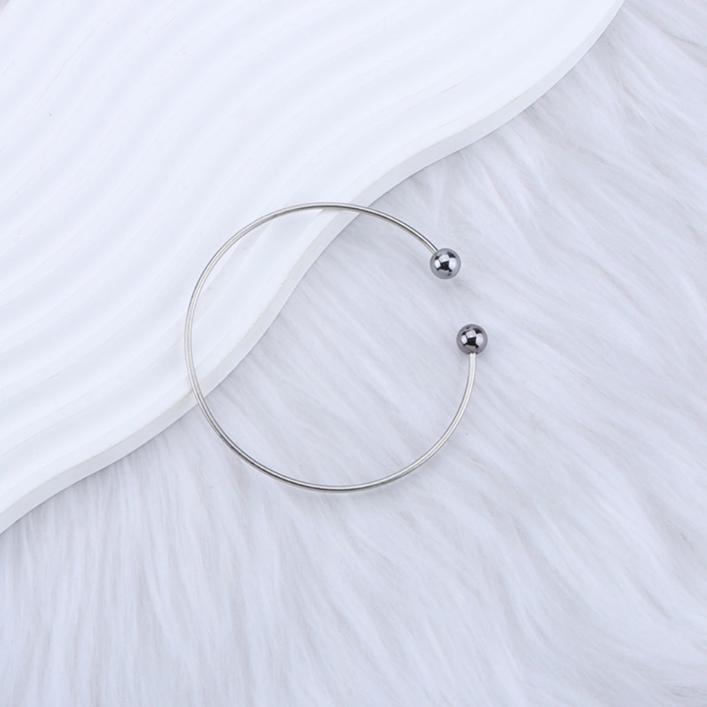 DIY Rose Gold & Gray Beadable Bracelet with Large Round Metal Beads – Custom Jewelry Making Supply