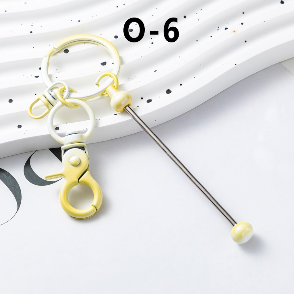Ombre Metal Beadable Keychains with Bar and Mini Lobster Clasp, New Style for Custom Accessories