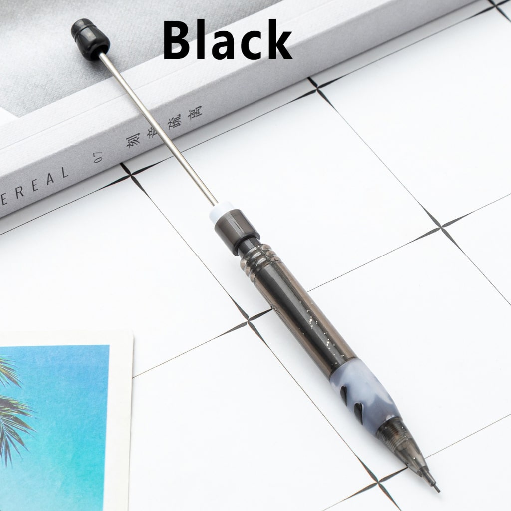 Solid Color Beaded Mechanical Pencils, Stylish Lead Pencils for Writing & Crafts