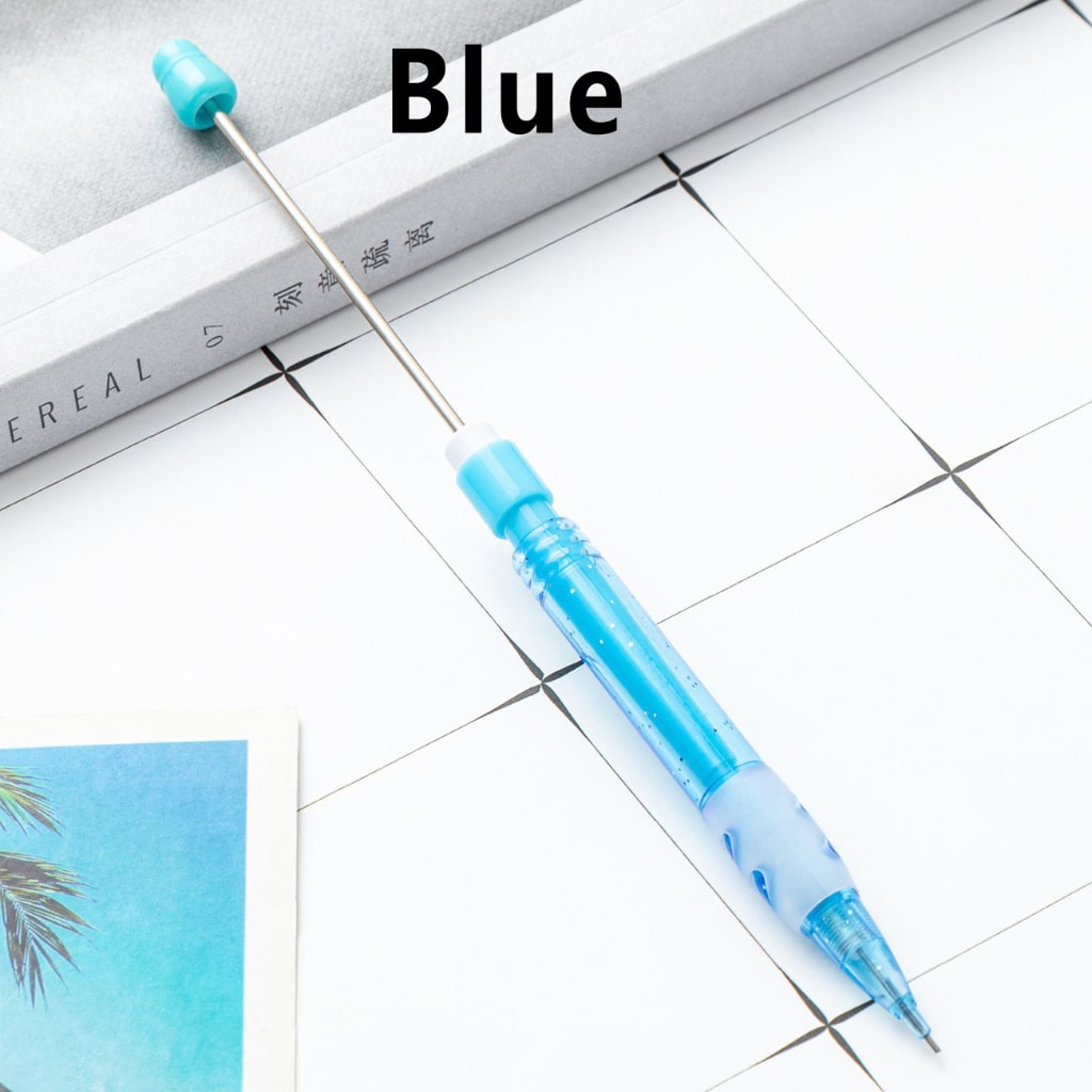 Solid Color Beaded Mechanical Pencils, Stylish Lead Pencils for Writing & Crafts