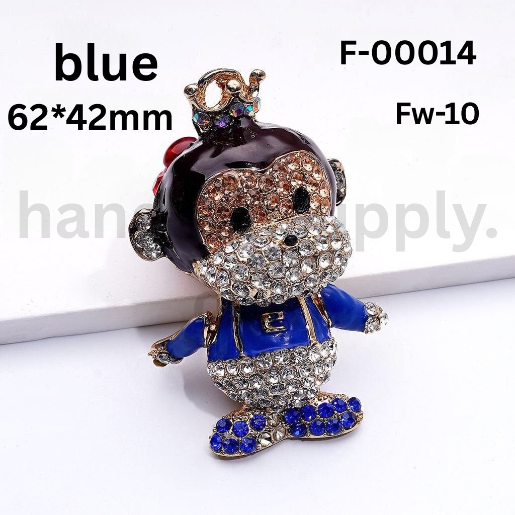 Big Mouth Monkey with Rhinestones, Pearls, Flowers & Hearts Fancy Clay Beads Around 66*42MM