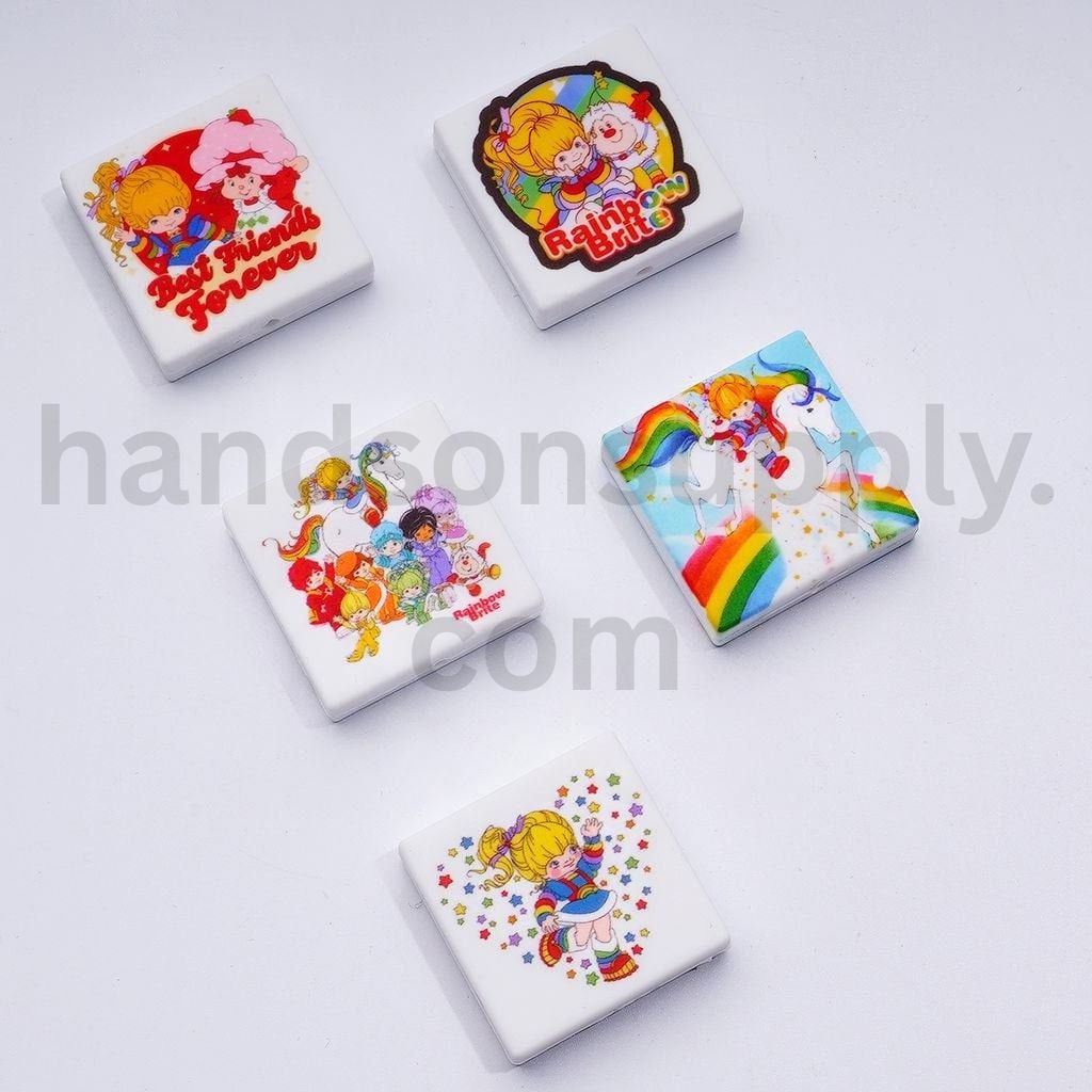 Rainbow Brite & Strawberry Shortcake Best Friends Theme Silicone Focal Beads Random Mix