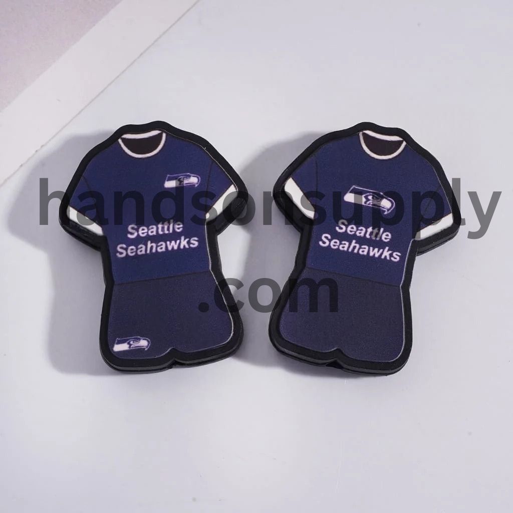 Seattle Football Set Jersey Silicone Focal Beads