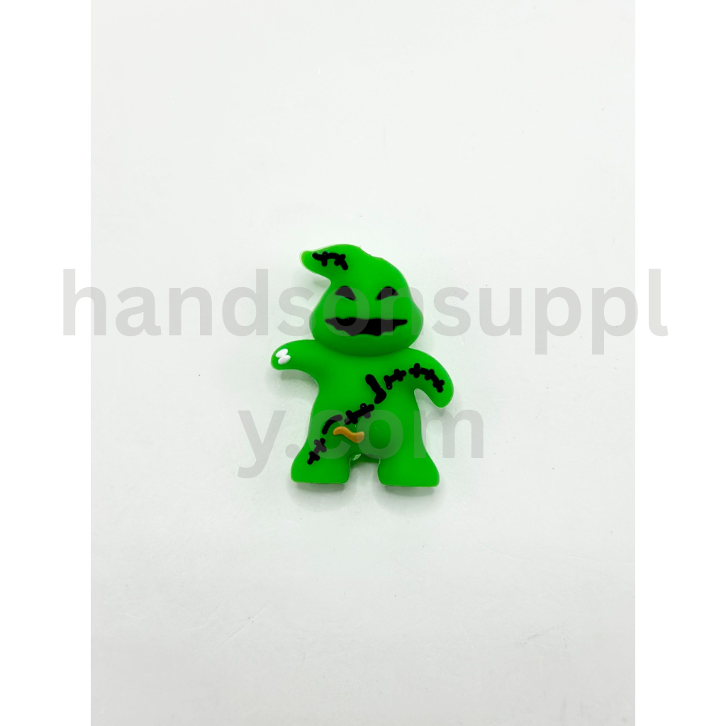 3D Green Cartoon Monster Character Design Silicone Focal Beads