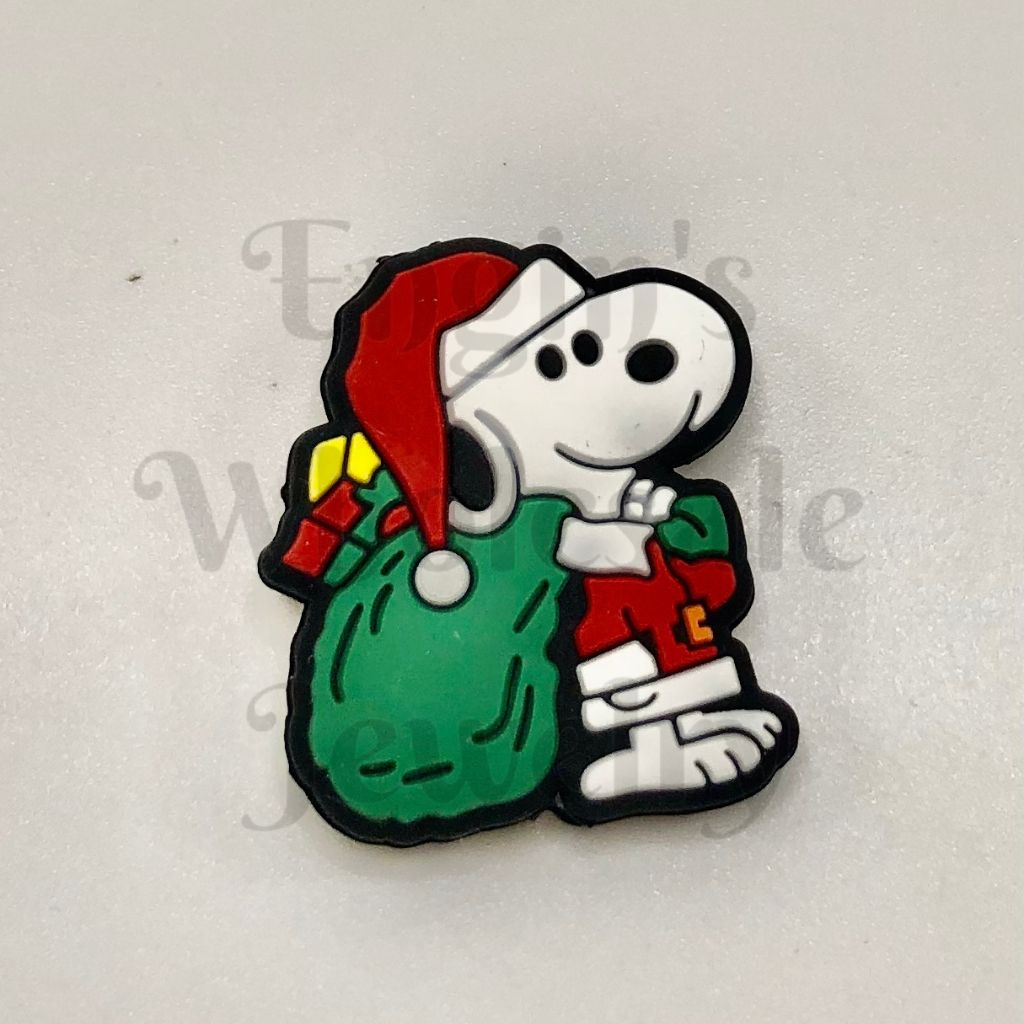 Fun Christmas Santa Beagle Dog Silicone Focal Beads (Ship out in Around 4-6 Days after Ordering)