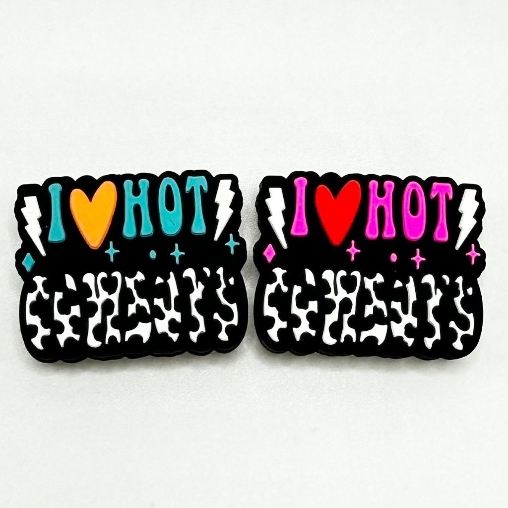 I Love Hot Cowboys Western Spicy Love Silicone Focal Bead Random Mix