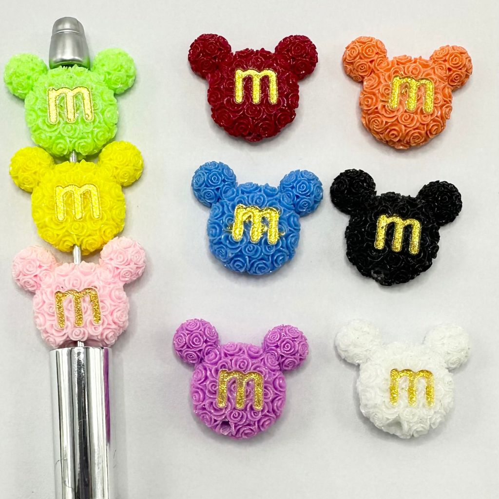 Cute Flower Mini Micky Design Acrylic Beads 22*26mm Random Mix