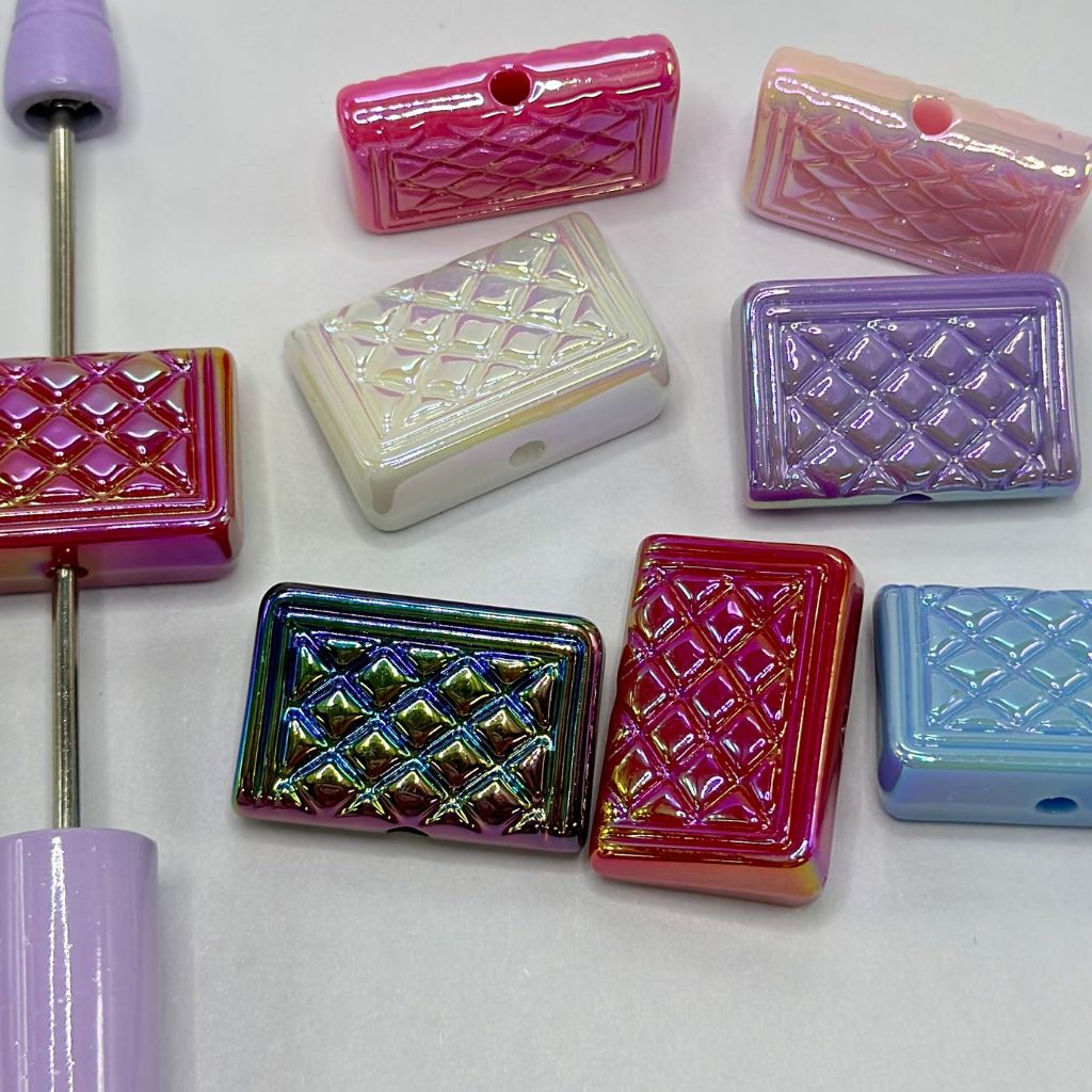 Glossy Cute Purse Acrylic Beads Women's Hand Bag 15.5*23mm Random Mix