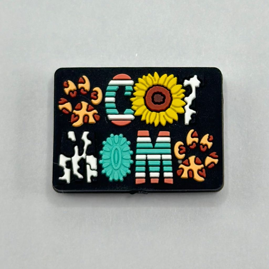 Mom Sunflower Dog Paw Cow Print Silicone Focal Beads