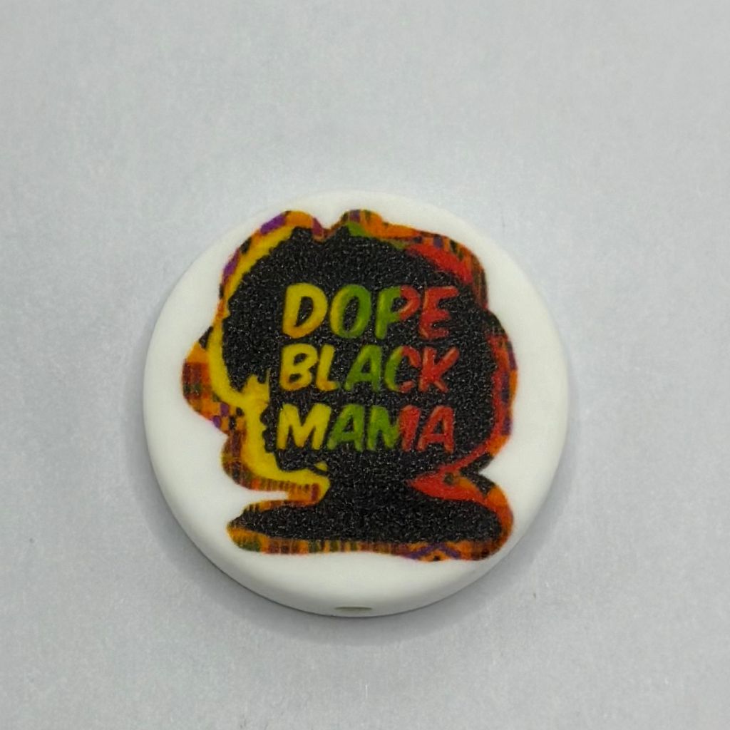 Juneteenth Love and Appreciation Cool Dope Black Mom, Mother, and Mum Silicone Focal Beads