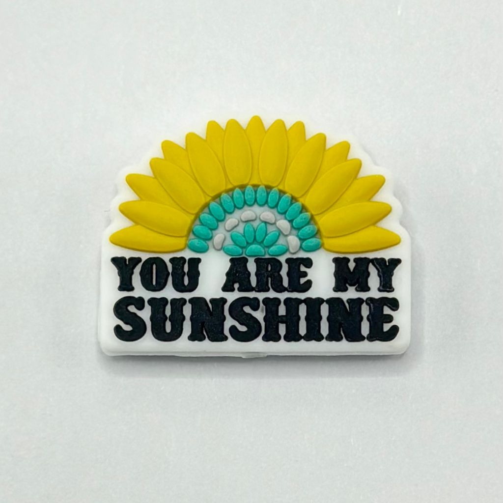 Daisy Sunflower Aztec Print You Are My Sunshine Silicone Focal Beads