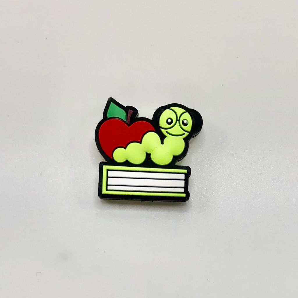Apple Worm Bookworm Silicone Focal Beads