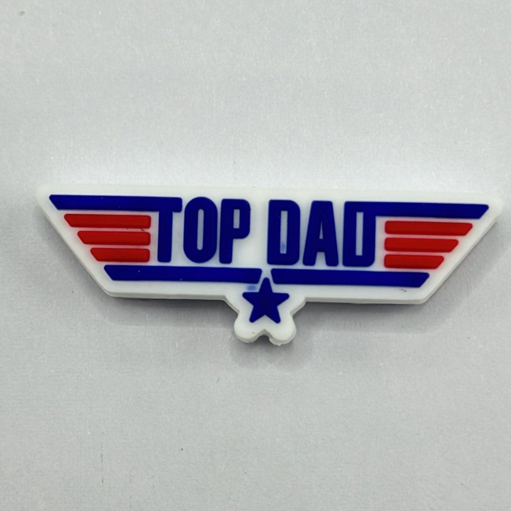 Father Daddy Gun Top Dad Star Movie Silicone Focal Beads