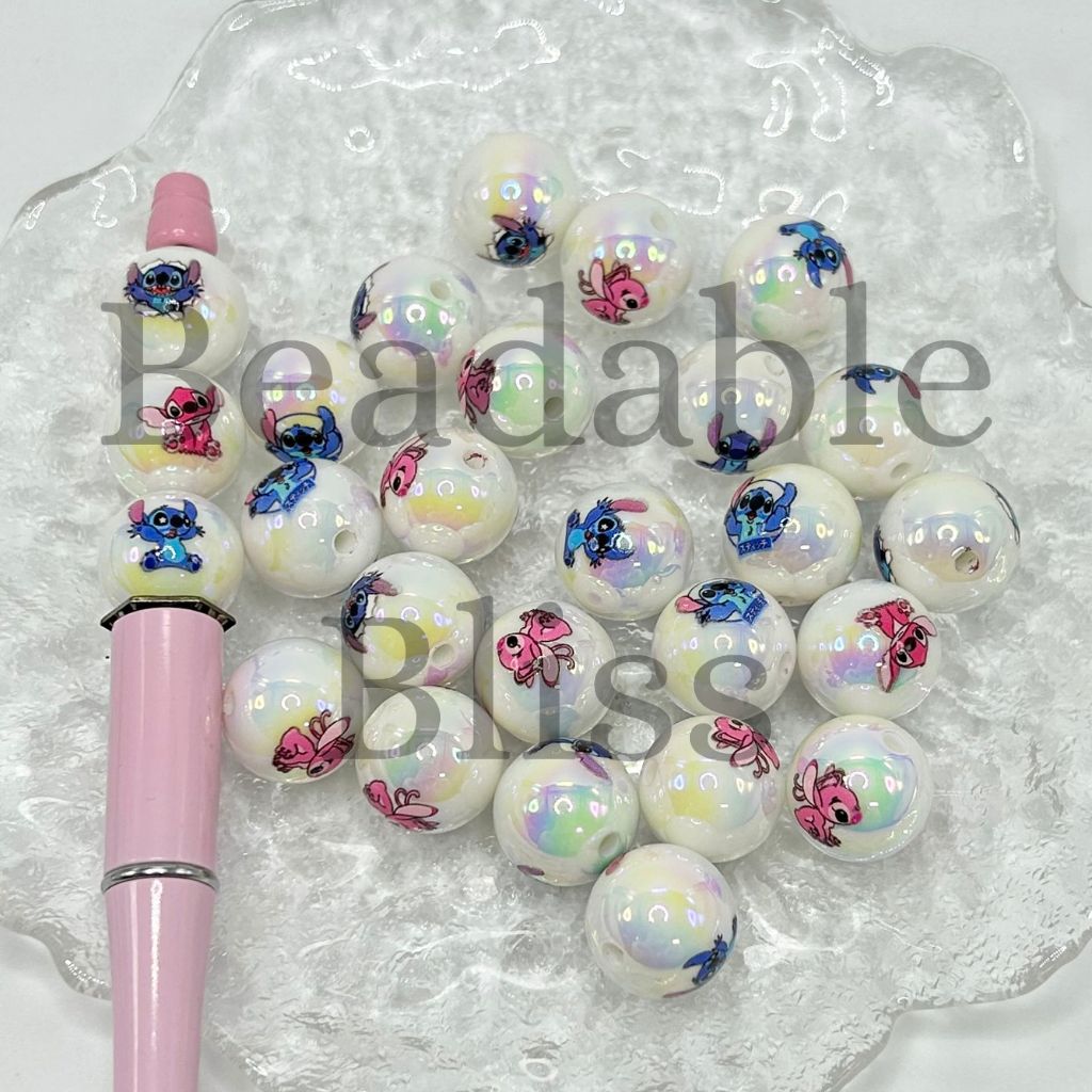 Pearl Color UV Finish Stich Round Beads, Acrylic Beads, 16mm
