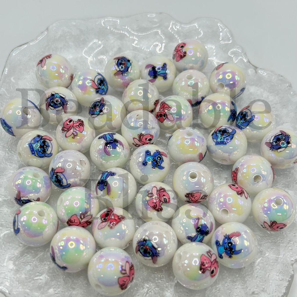 Pearl Color UV Finish Stich Round Beads, Acrylic Beads, 16mm