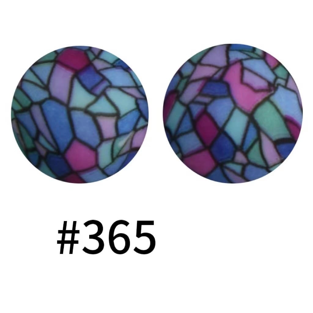 Glass Printed Tiffany Stained Silicone Beads Number 365