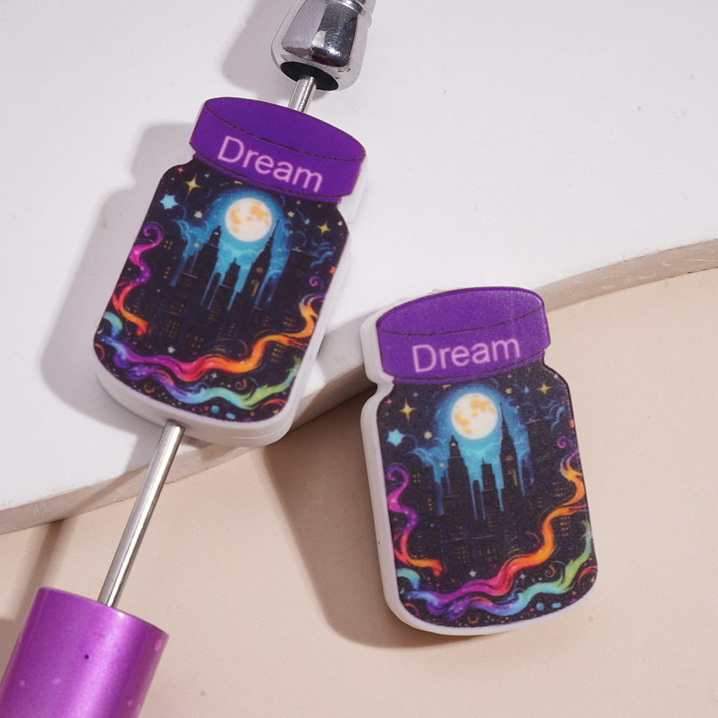 City Nightscape Dream Jar Under Moonlight Theme Silicone Focal Beads