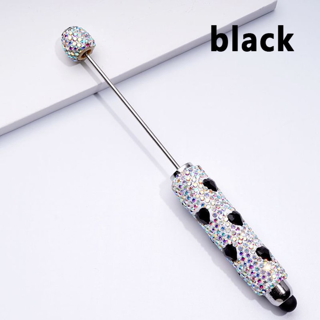 Colorful Heart Rhinestones Mini AB Rhinestones with Beadable Clay Stylus Pens Covered the Entire Pen