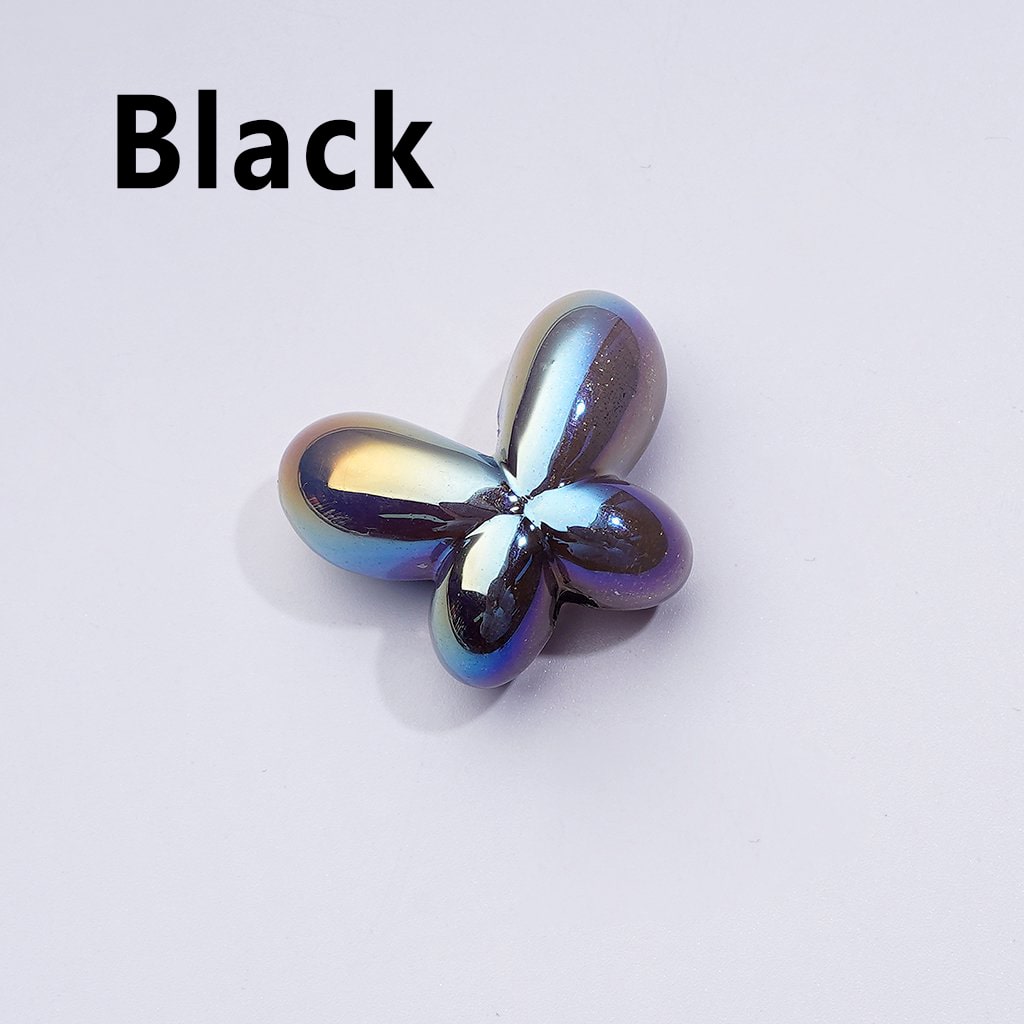 Luminous UV Coating Acrylic Beads with Shiny Butterfly and Bowknot Design, 25x19MM