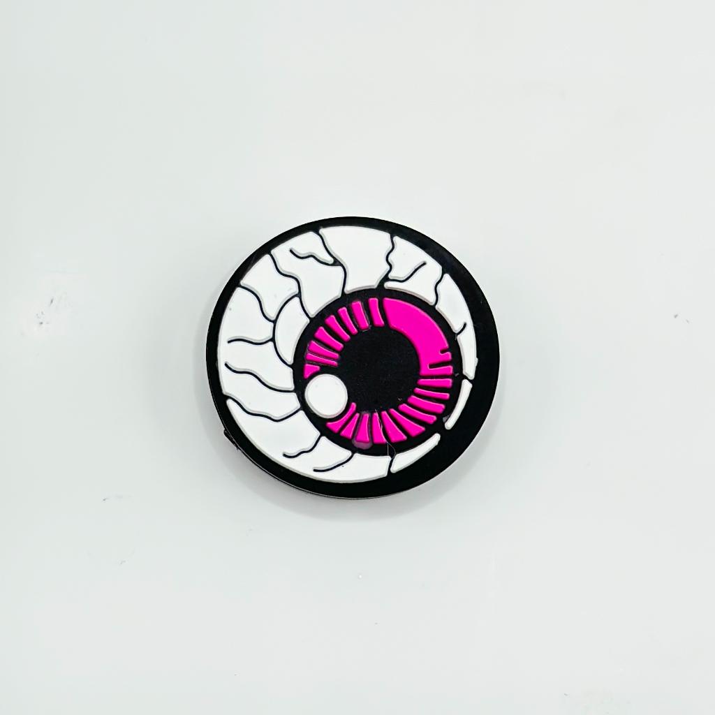 Pink Black White Eye Cracked Silicone Focal Beads