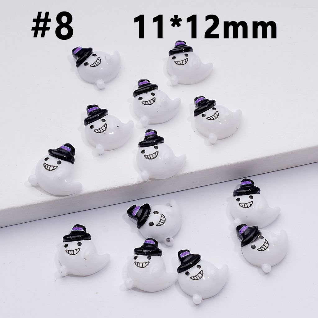 Festive Halloween Series Charms – Tiny Cross, Bat, Pumpkin & Ghost Jewelry Accents