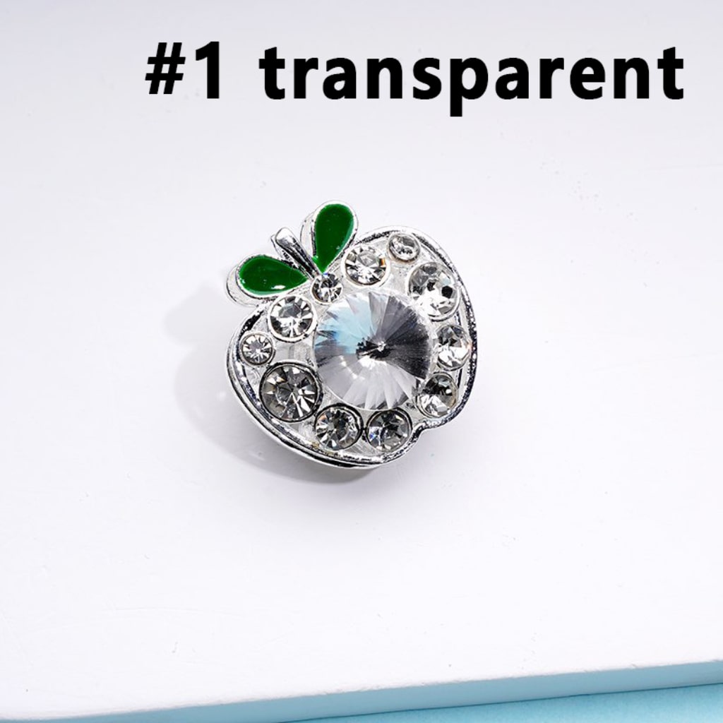 Silver Exquisite Fancy Alloy Apple with Colorful Rhinestones Beads, Around 25*25MM