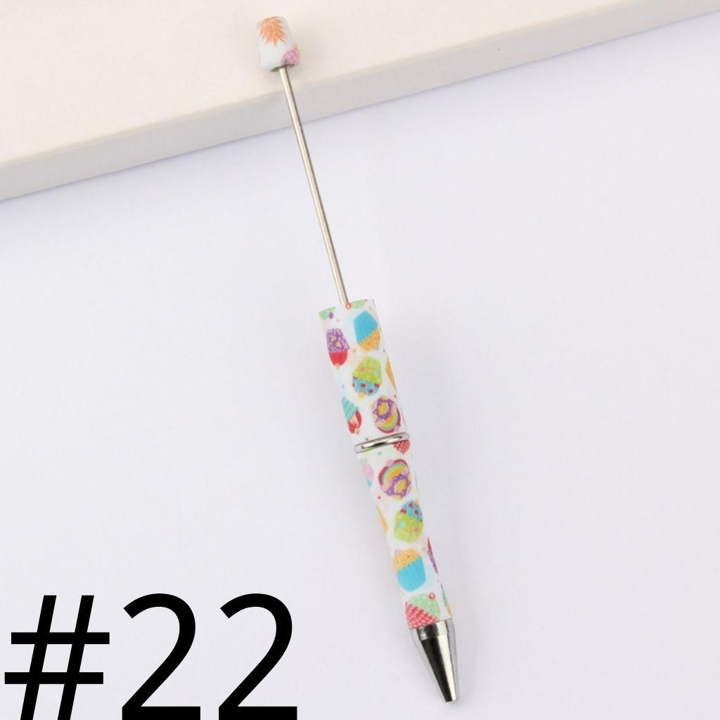 Colorful Cupcakes with White Floral Printed Beadable Pens Number 22