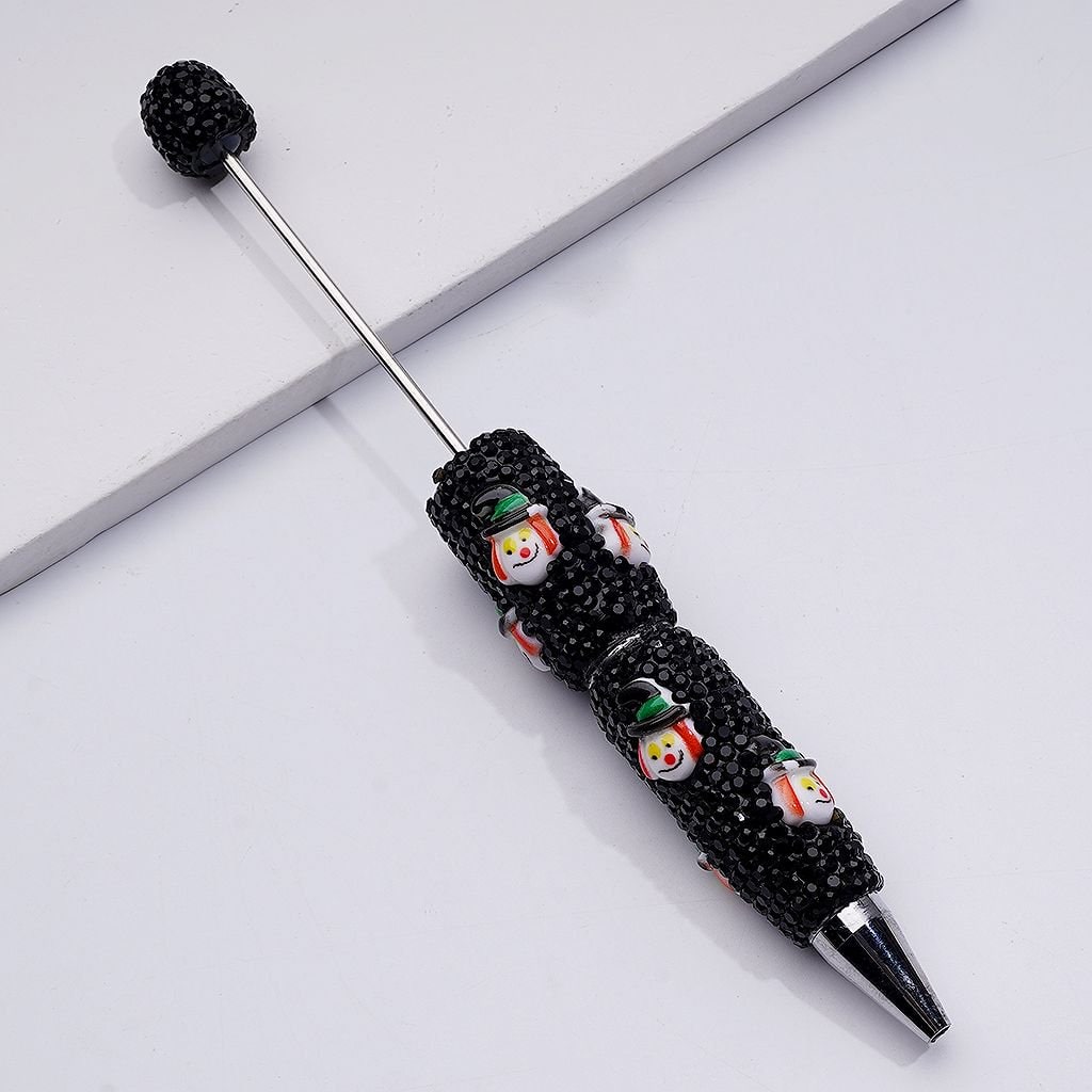 Ghost Pumpkin Clown Halloween Series Black Rhinestones Beadable Clay Pens