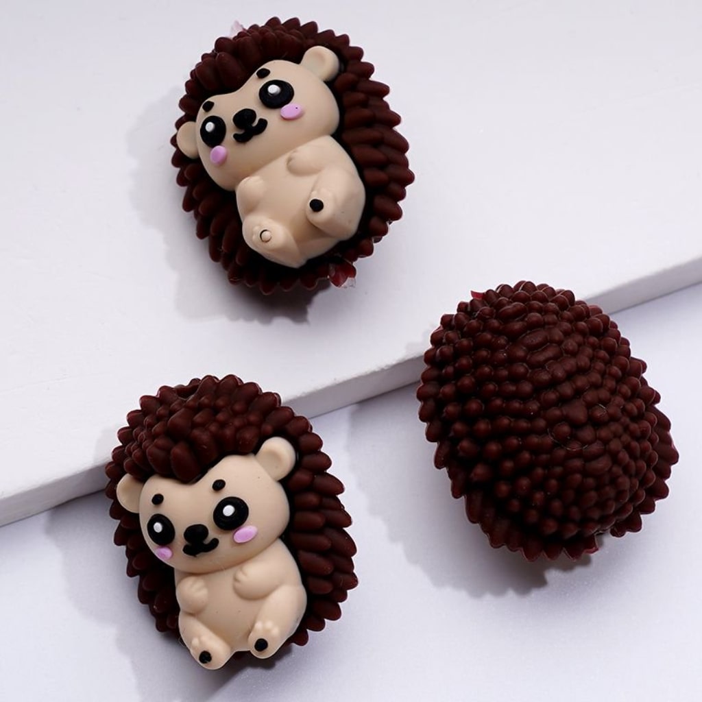 3D Hedgehogs Little Cute Silicone Focal Beads