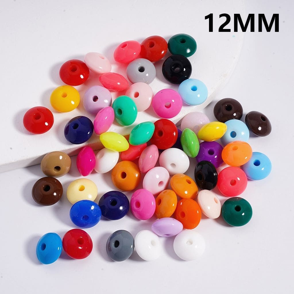Colorful Shiny Opal Abacus Series Silicone Lentil Beads 12MM