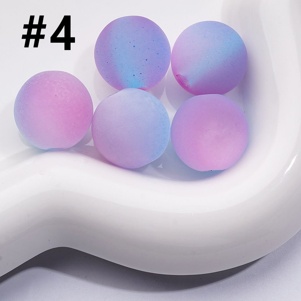 Dual-Tone Cat Eye Acrylic Beads – Frosted Round Design, 16MM