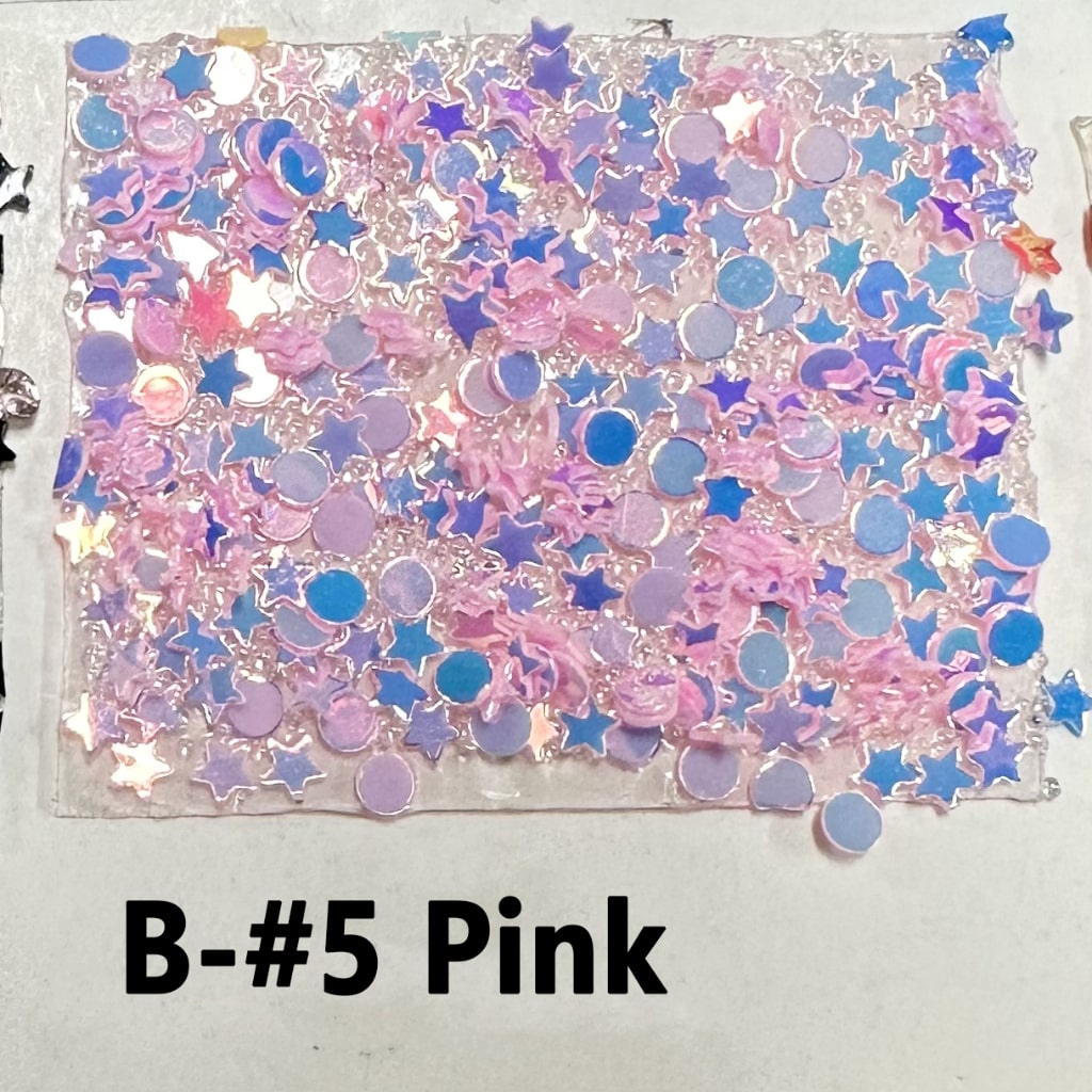 Star Round Shape Flakes for Pen, DIY Bling Bling Wraps Tapes Around 40*28MM, 78pcs in 1 Sheet, Please Read the Description