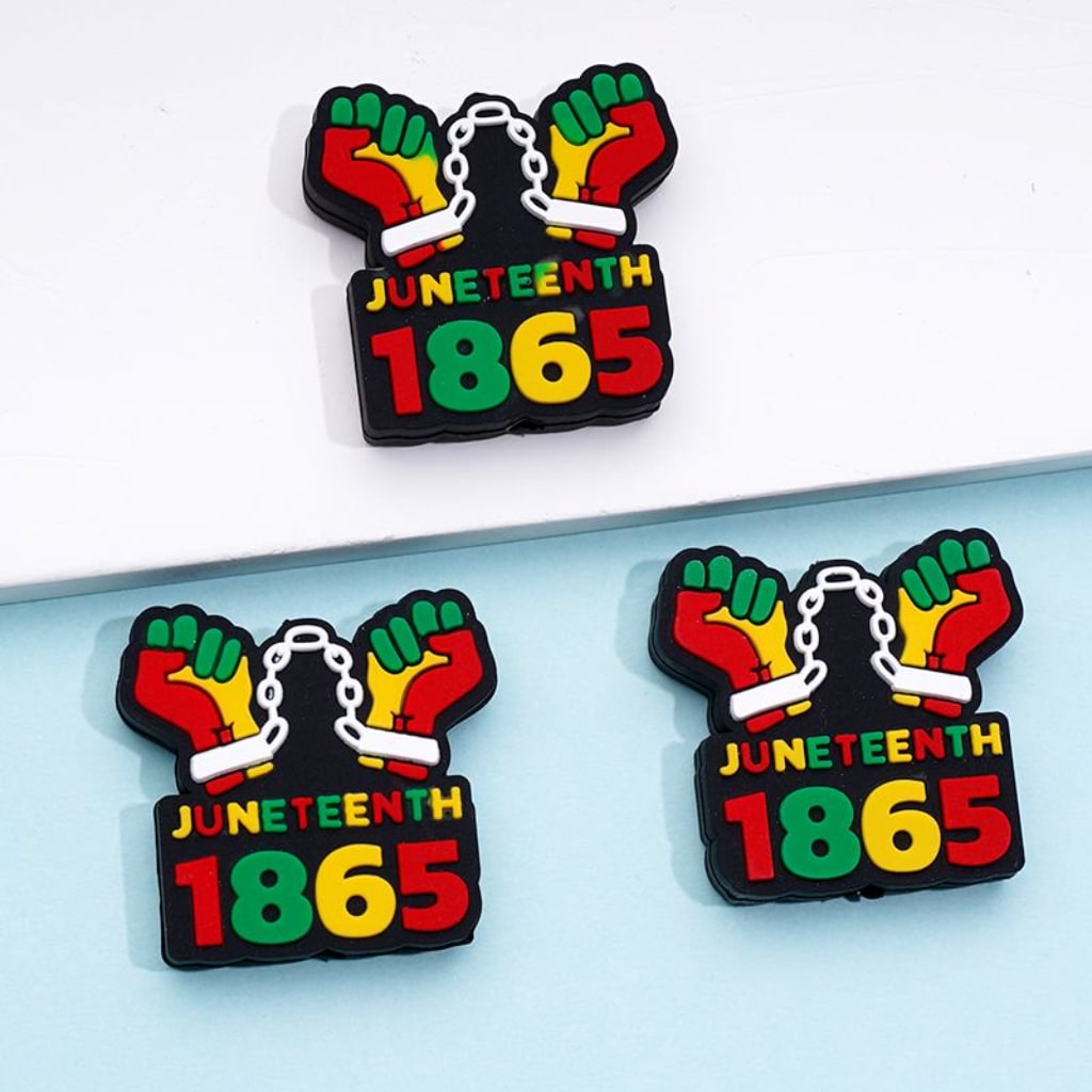 Black People Liberation Juneteenth 1865 Silicone Focal Beads