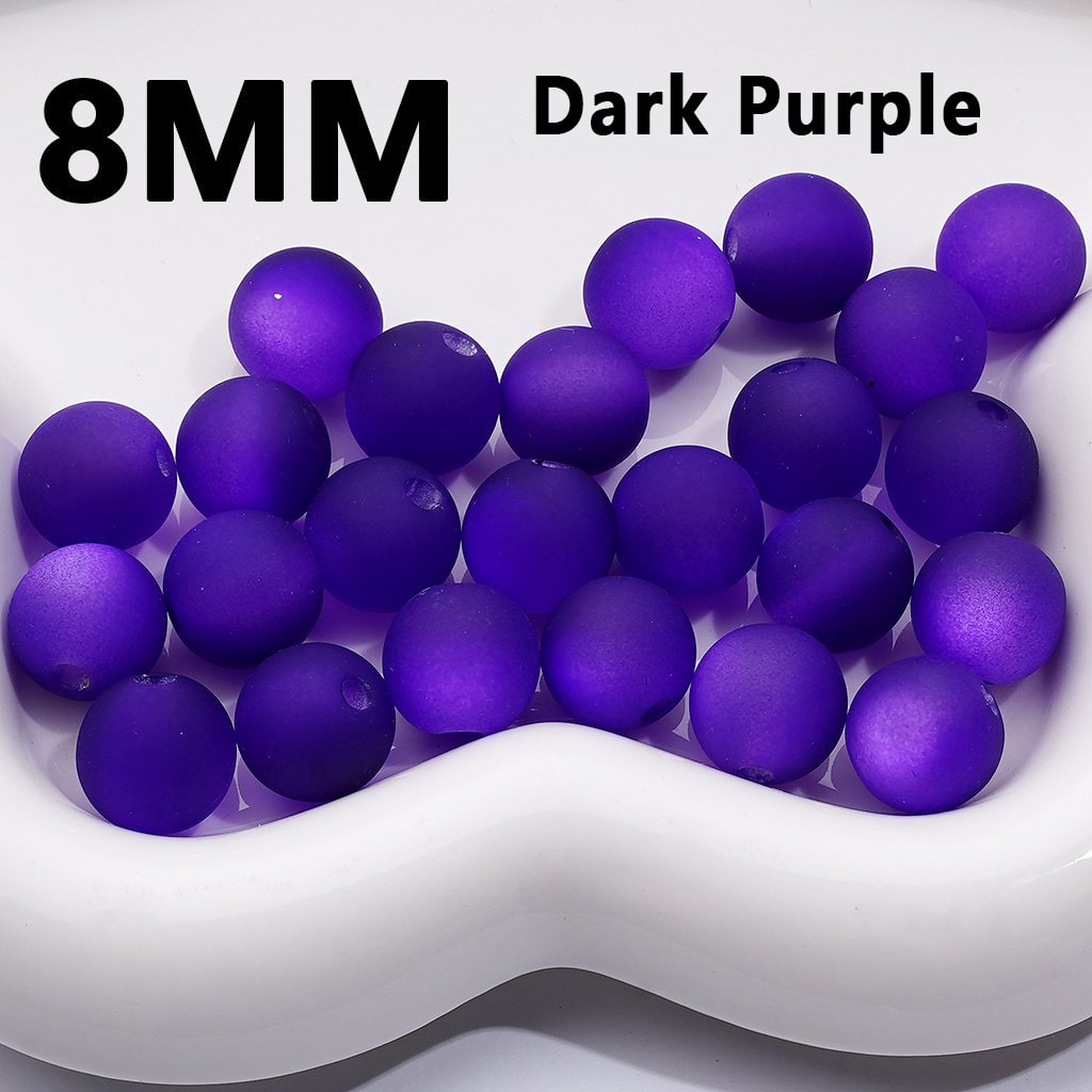 Frosted Matte with Cat Eye Style Multi-Color Round Acrylic Waist Beads for Jewelry Making 8mm Random Mix