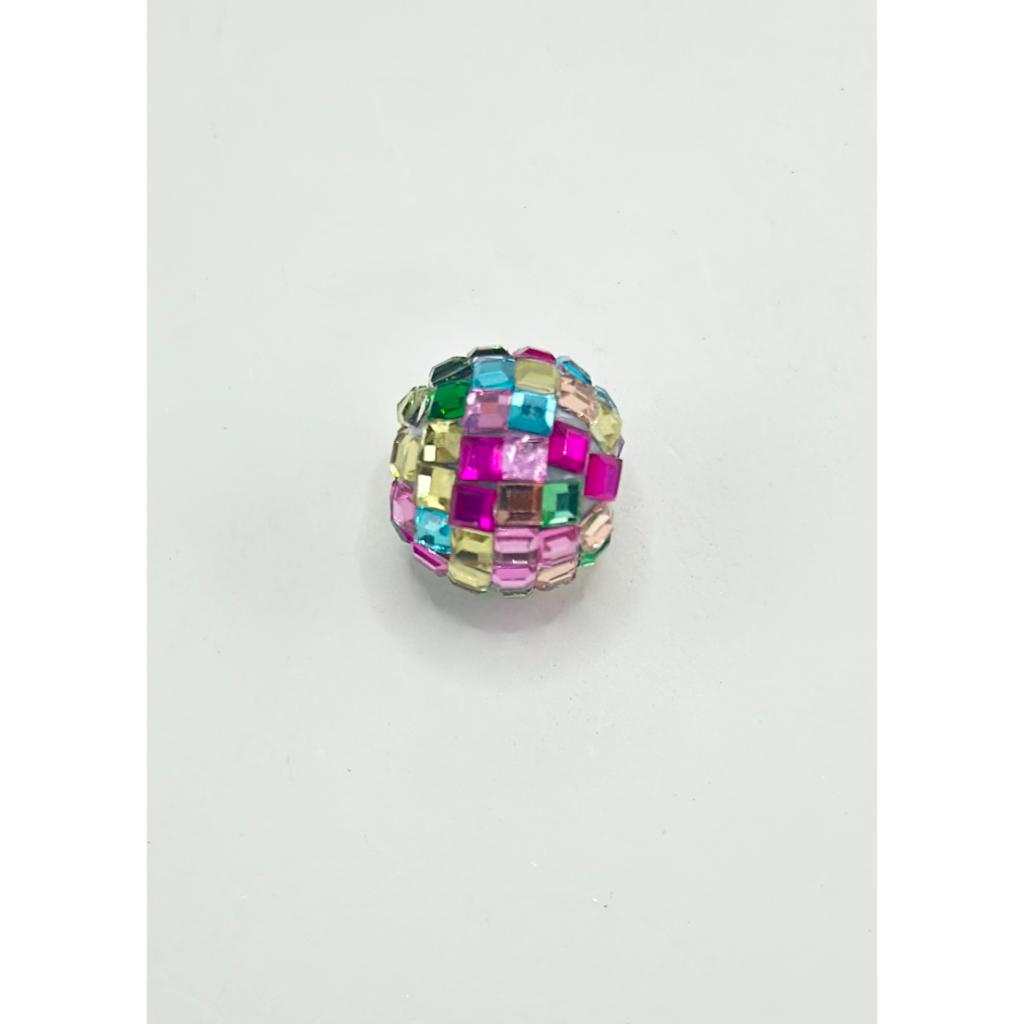 Sparkling Disco Ball Beads, 16mm Acrylic Beads with Crystal Rhinestones, Disco Ball Shape