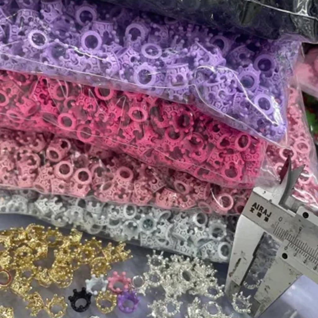 Crown Beads, Mix of Crown Beads in Various Colors, Alloy Material, Size 9mm