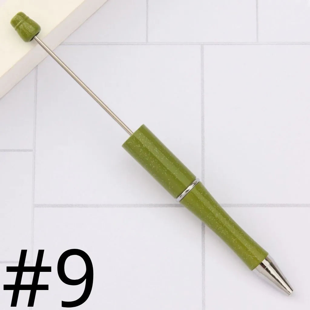 Colorful Plastic Beaded Pens in Solid, Ombre Gradient, and Neon Shades, READ THE DESCRIPTION