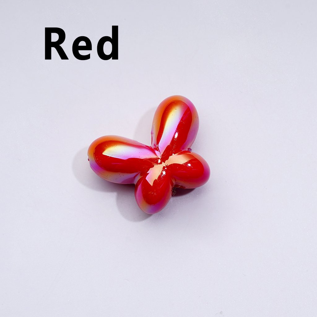 Luminous UV Coating Acrylic Beads with Shiny Butterfly and Bowknot Design, 25x19MM