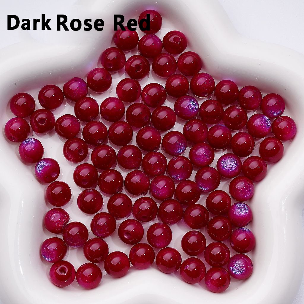 10MM Round Acrylic Beads – Mini Multi-Color Glitter Cat Eye Style