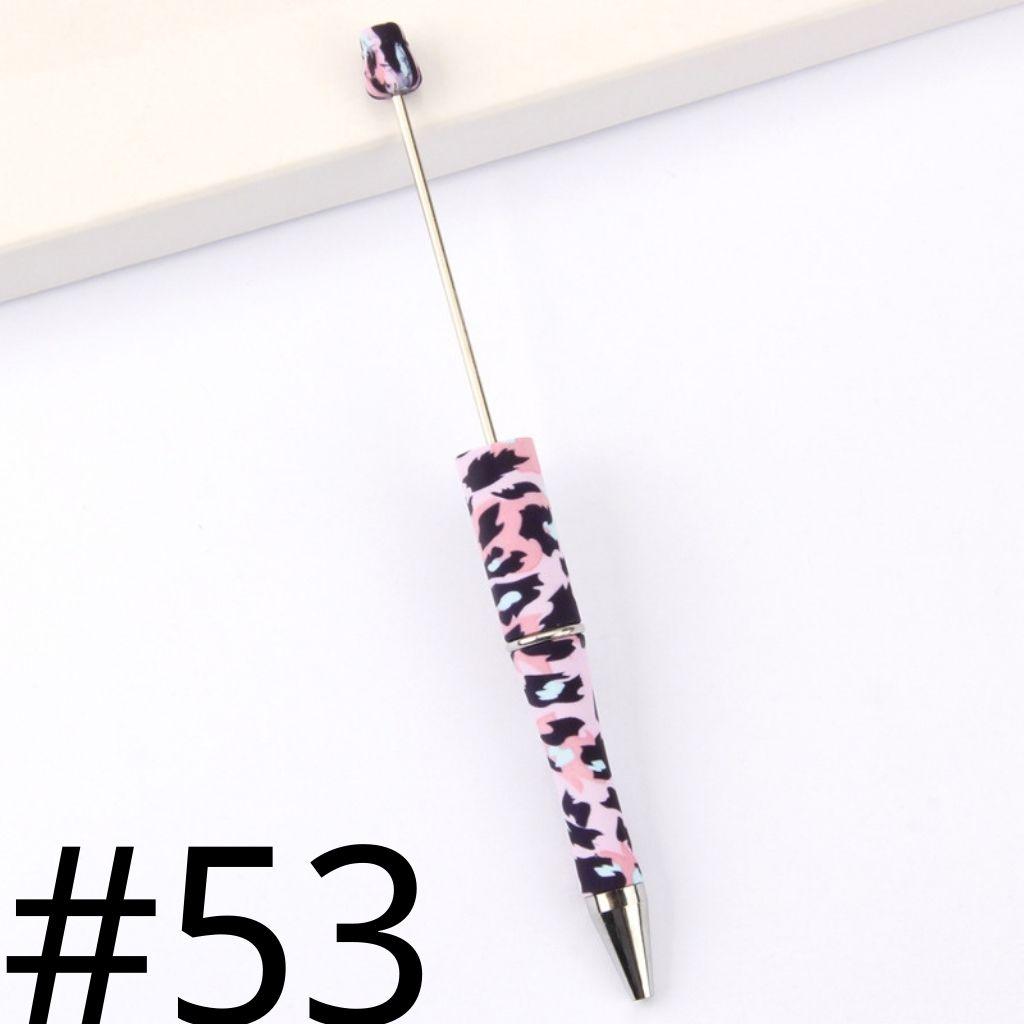 Black and Pink Jaguar Printed Beadable Pens Print Number 53