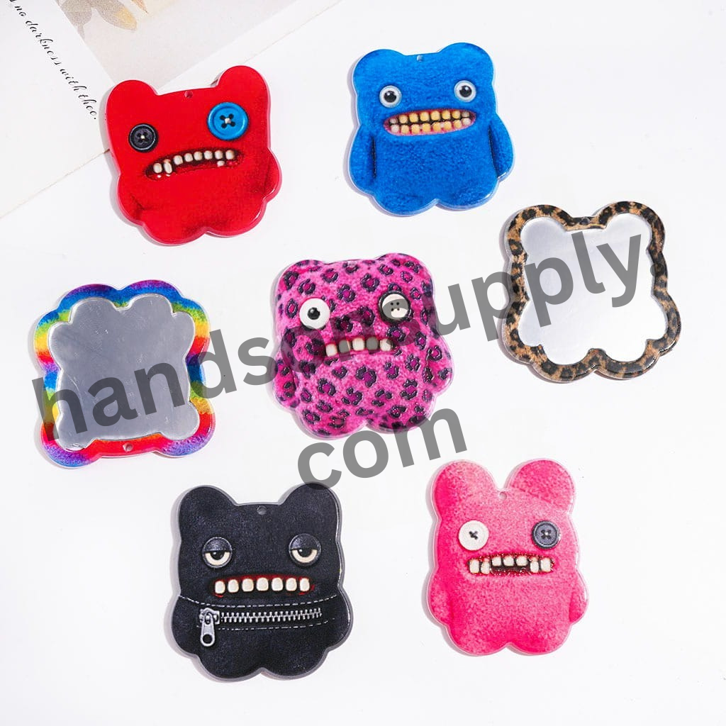 Cute Monster Mirror Charms, DIY Acrylic Pendants, Random Mix