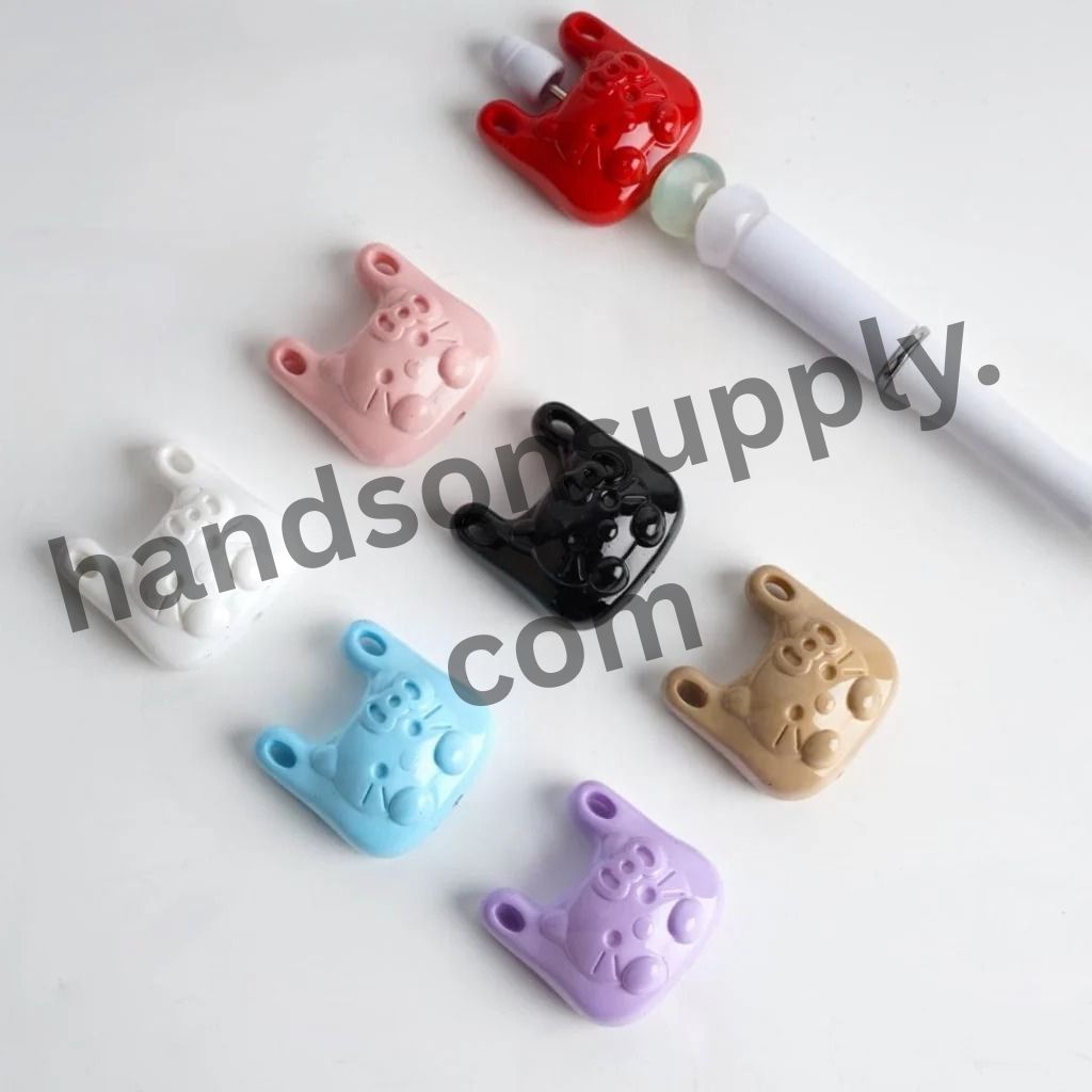 Adorable Character Cat Handbag Cute Vivid Acrylic Beads, Around 28*29MM, Random Mix