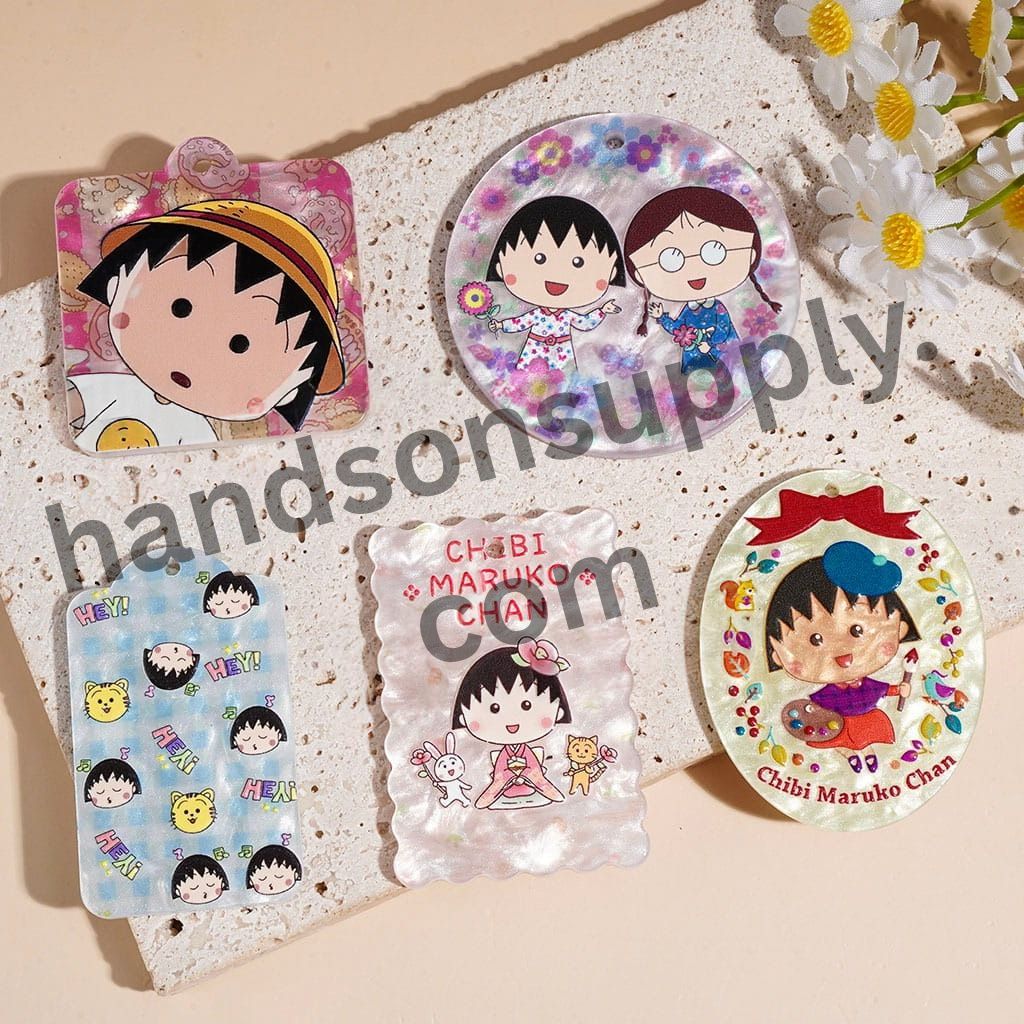 Cute Japanese Anime School Girl Character Acrylic for DIY Ornaments Charms Pendants Craft, Variant Designs, Random Mix